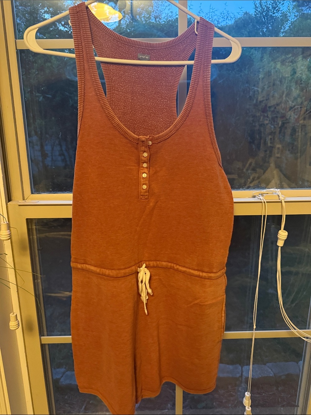 aerie Cozy Knit Romper in Rust